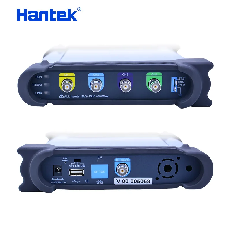 Hantek 4CH Oscyloskopy samochodowe USB 60MHz/Generator przebiegów dowolnych/analiza widma/miernik częstotliwości DSO3064/A