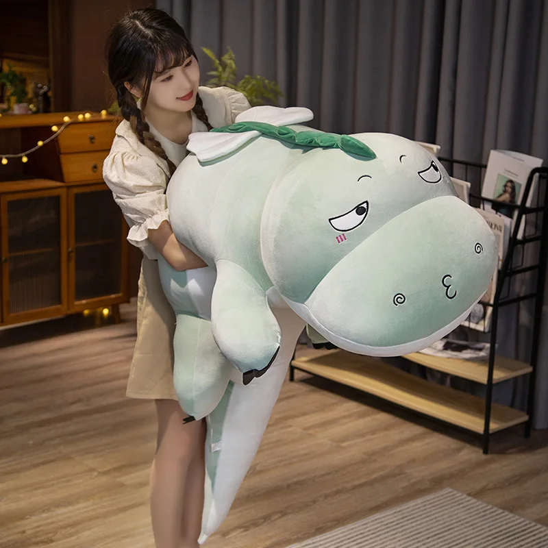 140cm gigantyczne Kawaii dinozaury pluszowe zabawki wypchane miękkie kreskówka lalka dinozaur zwierząt długie poduszka do spania dla dzieci