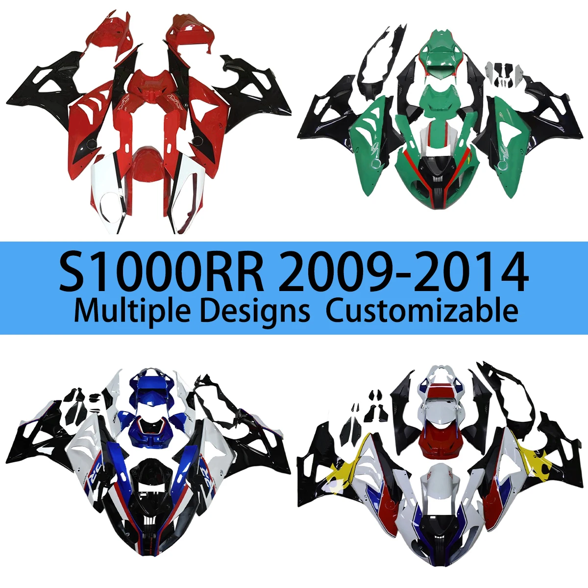 Injection Fairing Set S1000RR 2009 2010 2011 2012 2013 2014 ABS Plastic Motorcycle Aftermarket Fairings for BMW S 1000RR