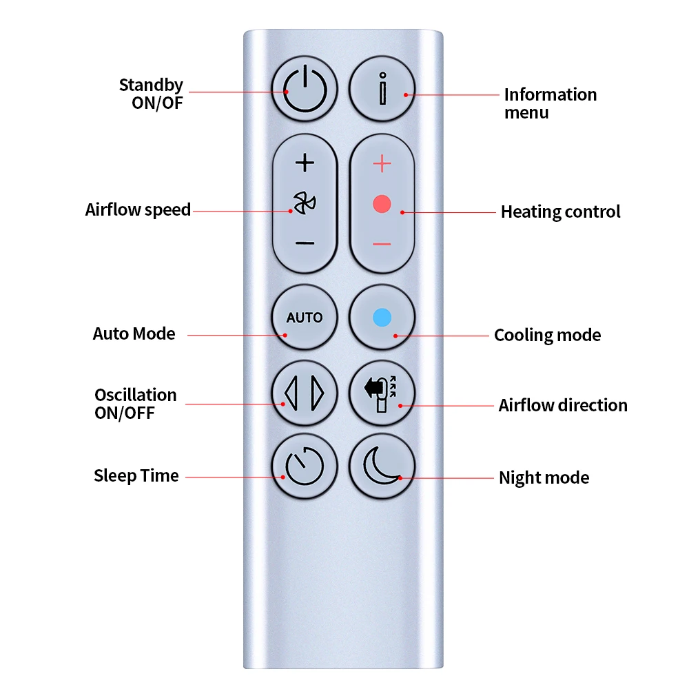 جهاز تحكم عن بعد-12 لـ Dyson HP09 مروحة سخان تنقية نقية ساخنة وباردة ، HP00 HP04 HP05 HP06 HP07