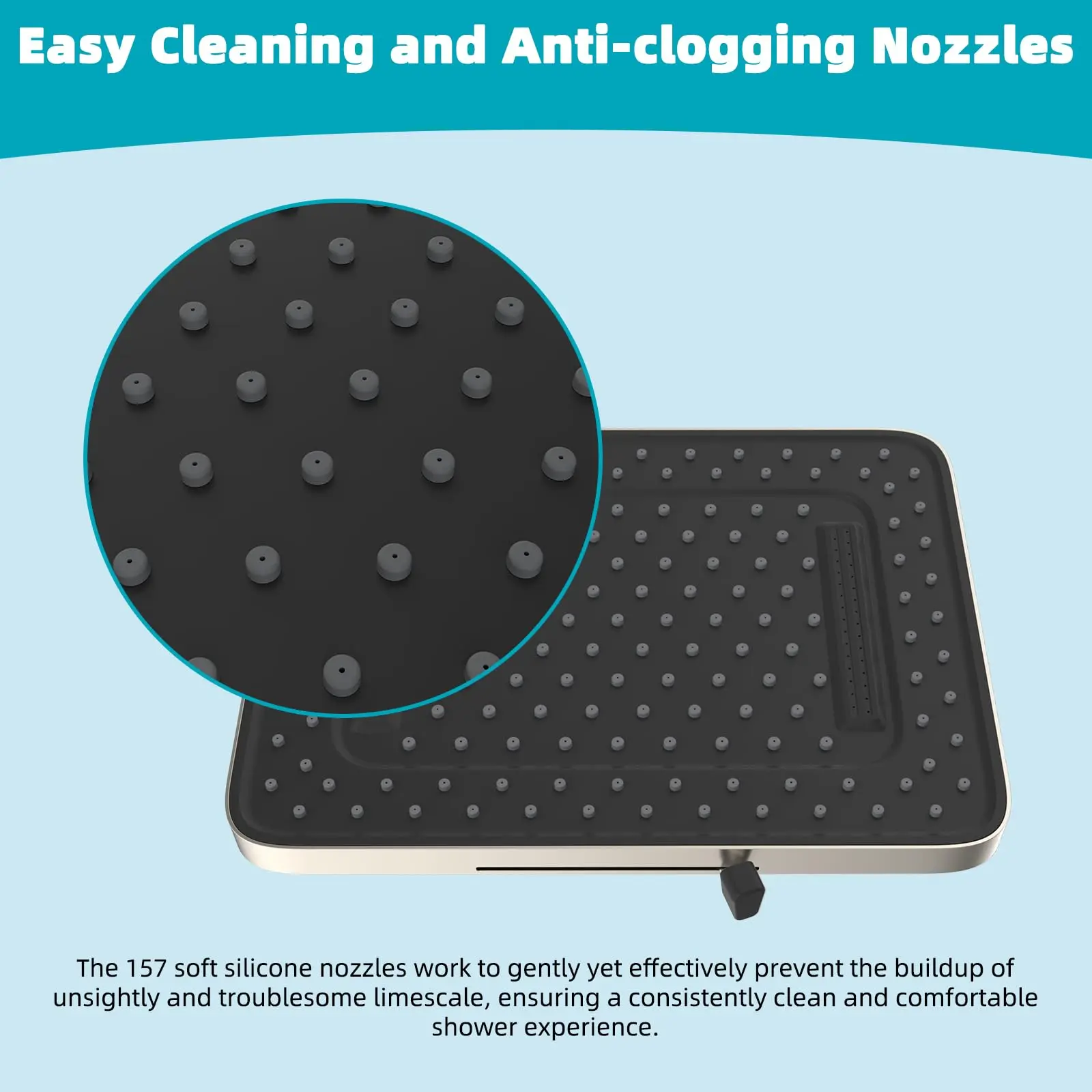 Hibbent 5 Spray Modes Shower Head, 13'' High Pressure Rain Shower Head, Large Rainfall Showerhead, High Flow Waterfall