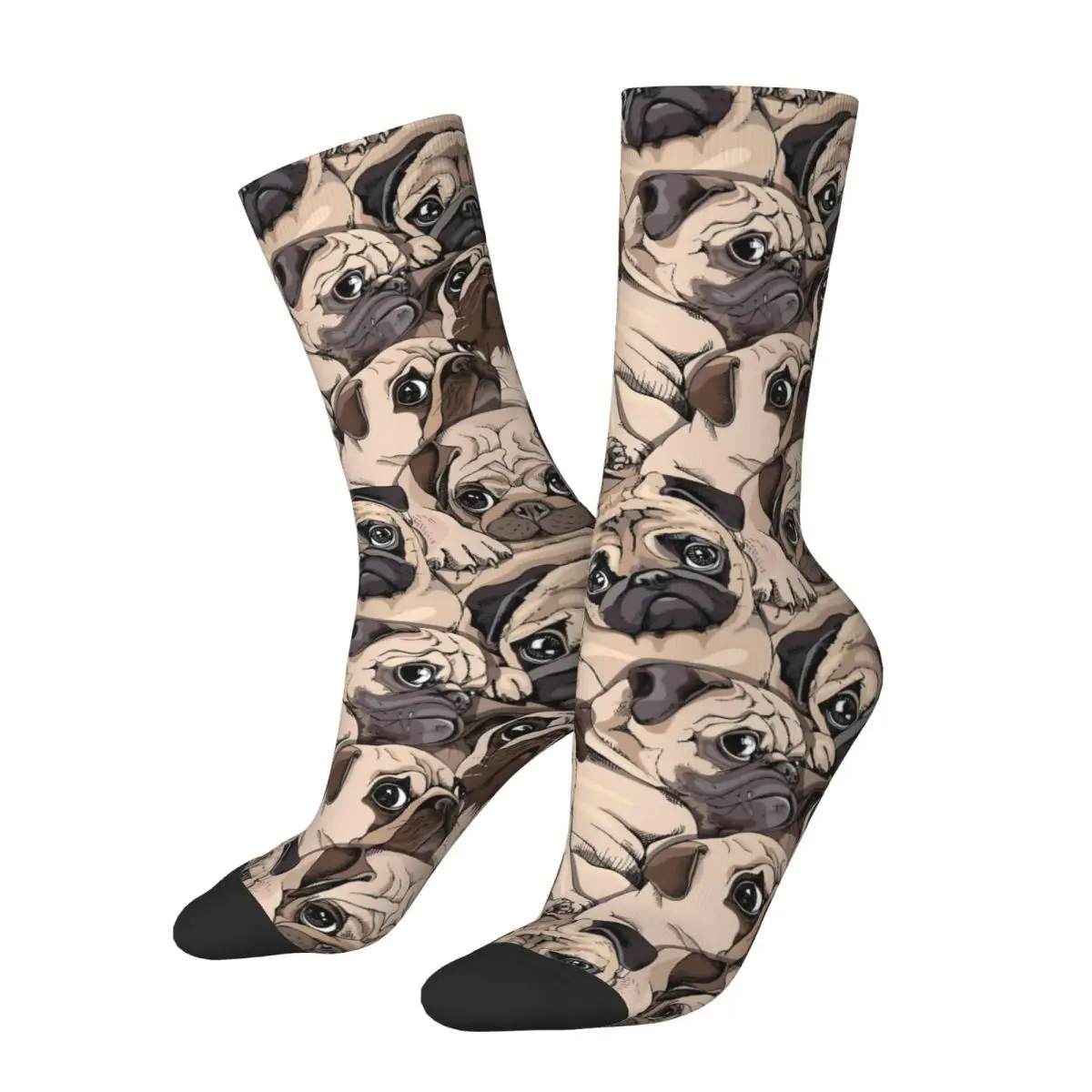 

Portrait Of Pugs Socks Men Women Polyester Funny Happy Socks Harajuku Spring Summer Autumn Winter Socks Gift