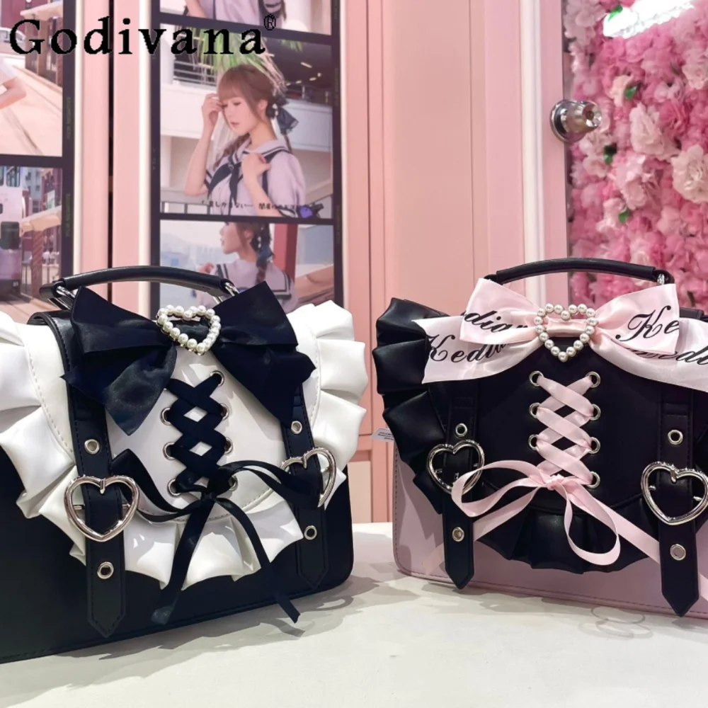 Sweet Cute Bowknot Love Heart Crossbody Bags Women's Envelope Handbag Messenger Bags Backpack