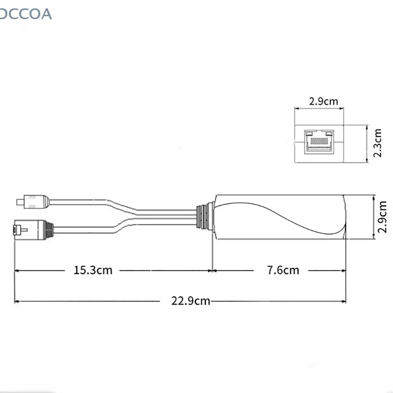 Adaptador de Cable divisor de fuente de alimentación para Huawei Hikvision, accesorios de bricolaje, conectores POE de 48V a 12V, inyector, nuevo, 2019