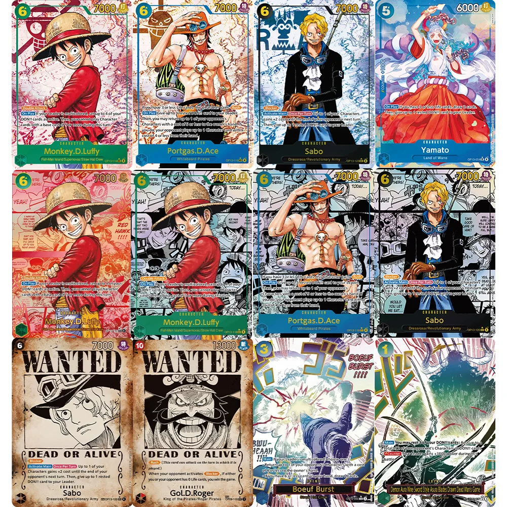

Anime One Piece OPCG Proxy Cards English Version Luffy Shanks Ace Hancock Yamato Sabo Foil Trading Card Collectible Gift