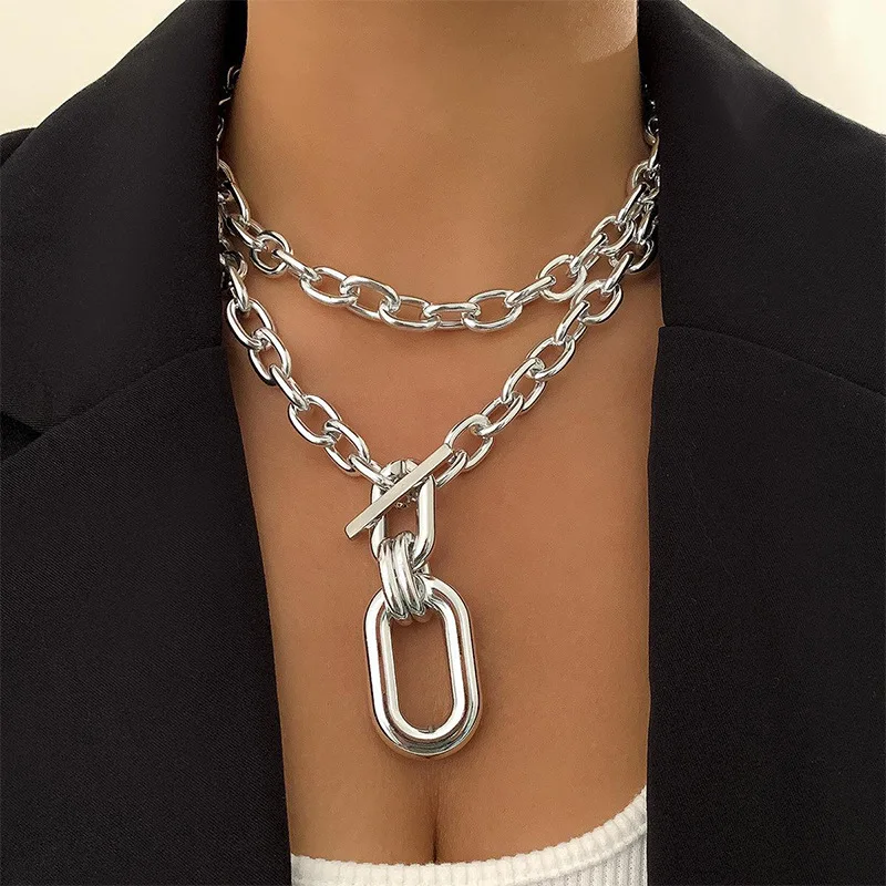 Metal Chain Pendant Necklace European And American Style Personalized Fashion Clavicle Chain Ladies Girls Travel Accessories