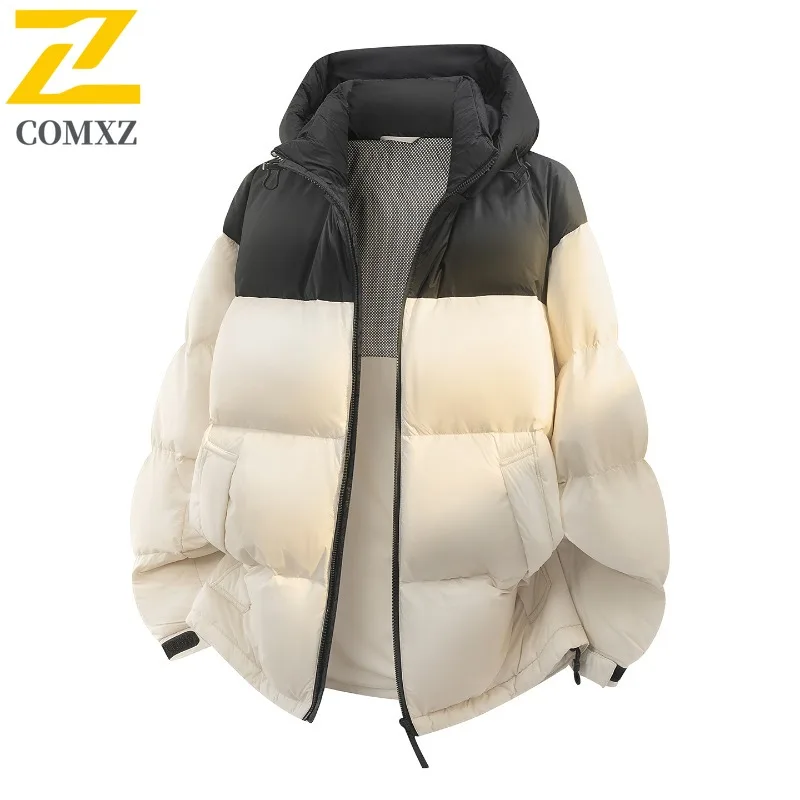 Mens Down Jacket 2025 Classic Hooded Mountaineering Windproof Parka Casual Travel Lightweight Cold Resistant Winter New Coat