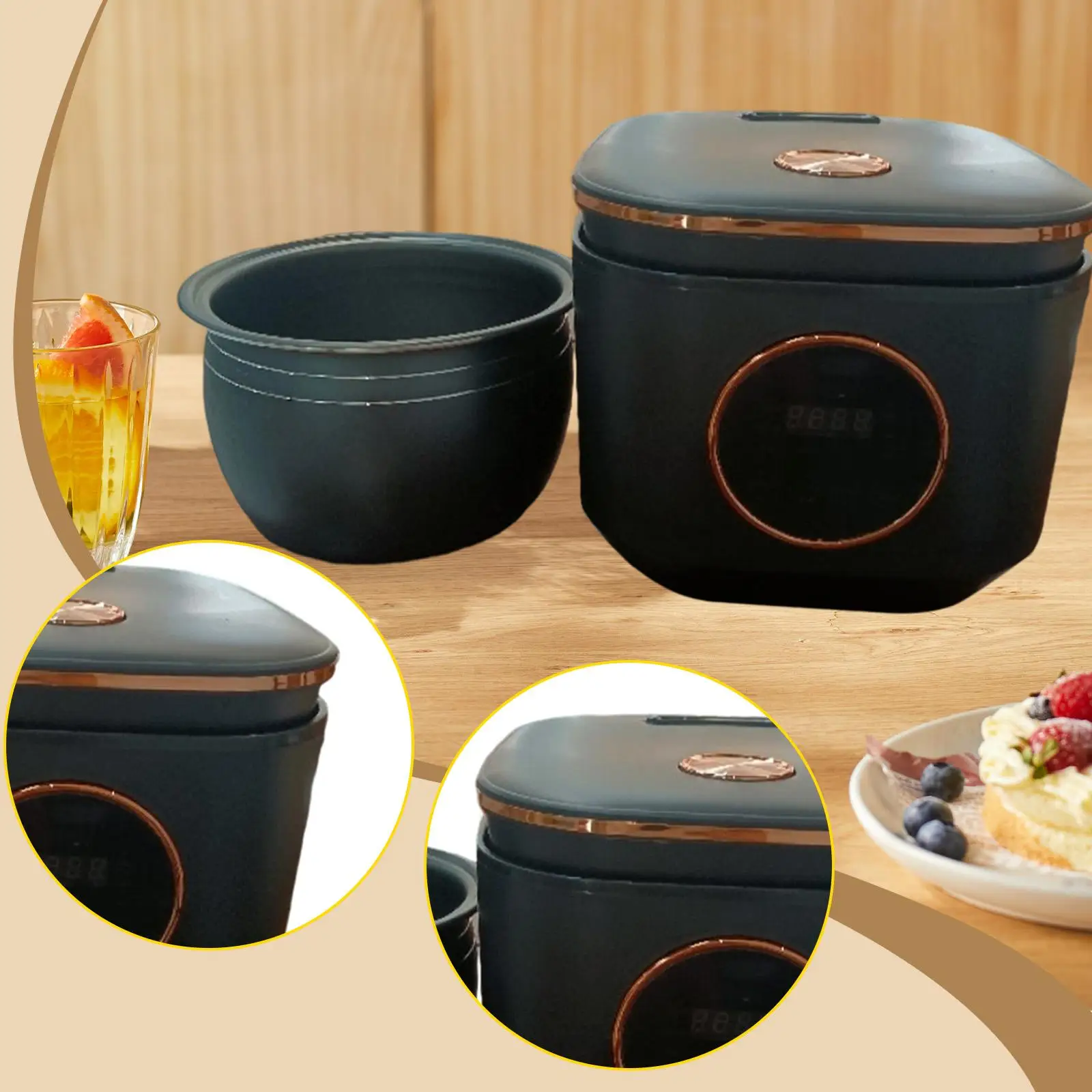 

Электрическая рисоварка с внутренней чашей из алюминиевого сплава, 5 л, легко моется, многофункциональный кухонный прибор для приготовления супов, каш и других блюд для семьи