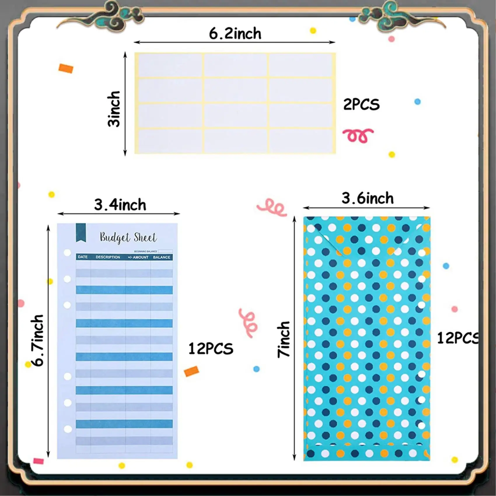 Reliable-48 Pieces Budget Envelopes A6 Binder Pockets For Cash Envelope System,Budget Planner,Cash Envelope Wallet With Stickers