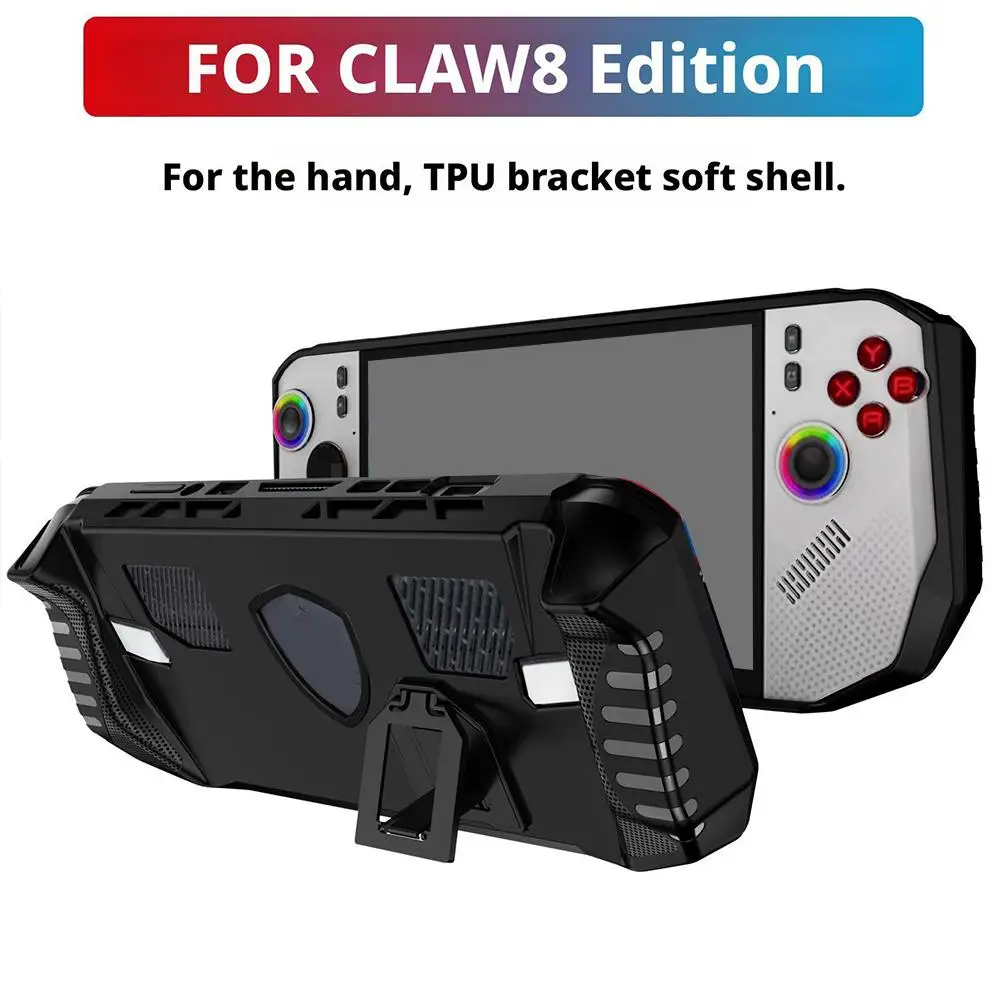 For MSI Claw 8 Ryzen Edition Protective Case TPU Bracket Case Game Accessory Water-proof Handheld Anti-Drop Protective C1V4