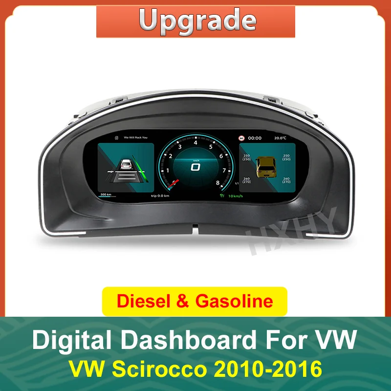 

Автомобильный ЖК-цифровой кластер с виртуальной кабиной SpeedMeter Dash Carplay для VW Scirocco 2010-2016, экран приборной панели