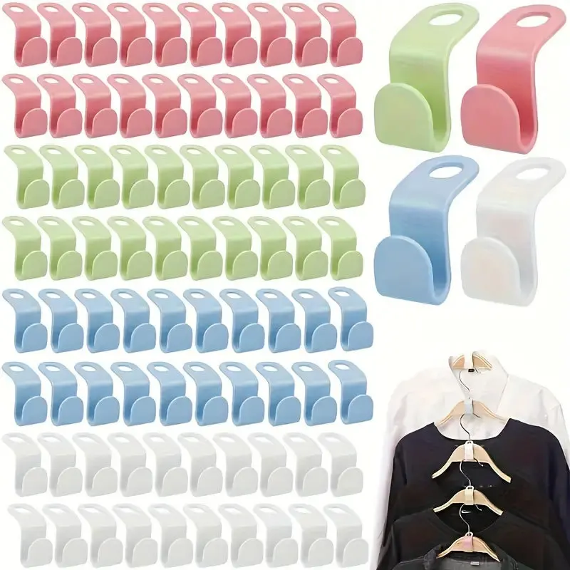 5-30Pcs Wardrobe Hanger Hooks Organizer Connect Multifunction Cascading Plastic Bedroom Wardrobe Storage Space Saving Coat Hook