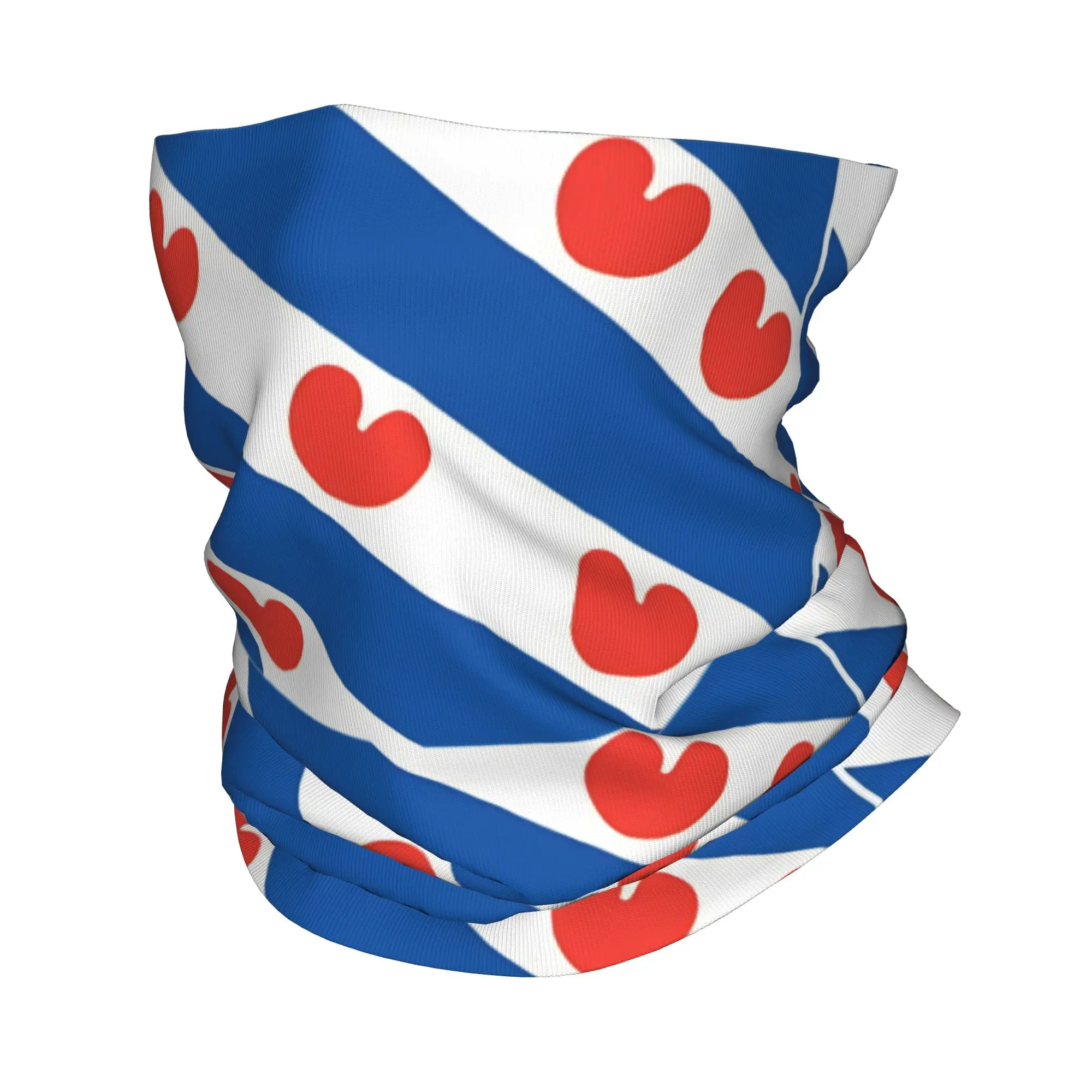 Friesland Flag Bandana  Vintage Bicycle Mask Running Travel UV Protection Balaclava Custom Seamless Soft Face Cover Mask