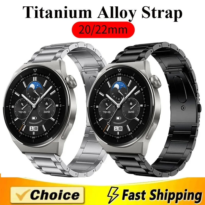 Titanium Alloy Strap For Huawei Watch 5 4 3 2Pro GT5 4 3 2 46mm Bracelet Correa 20 22mm Band Xiaomi Watch S4 S3 S2 S1 Mi Color 2