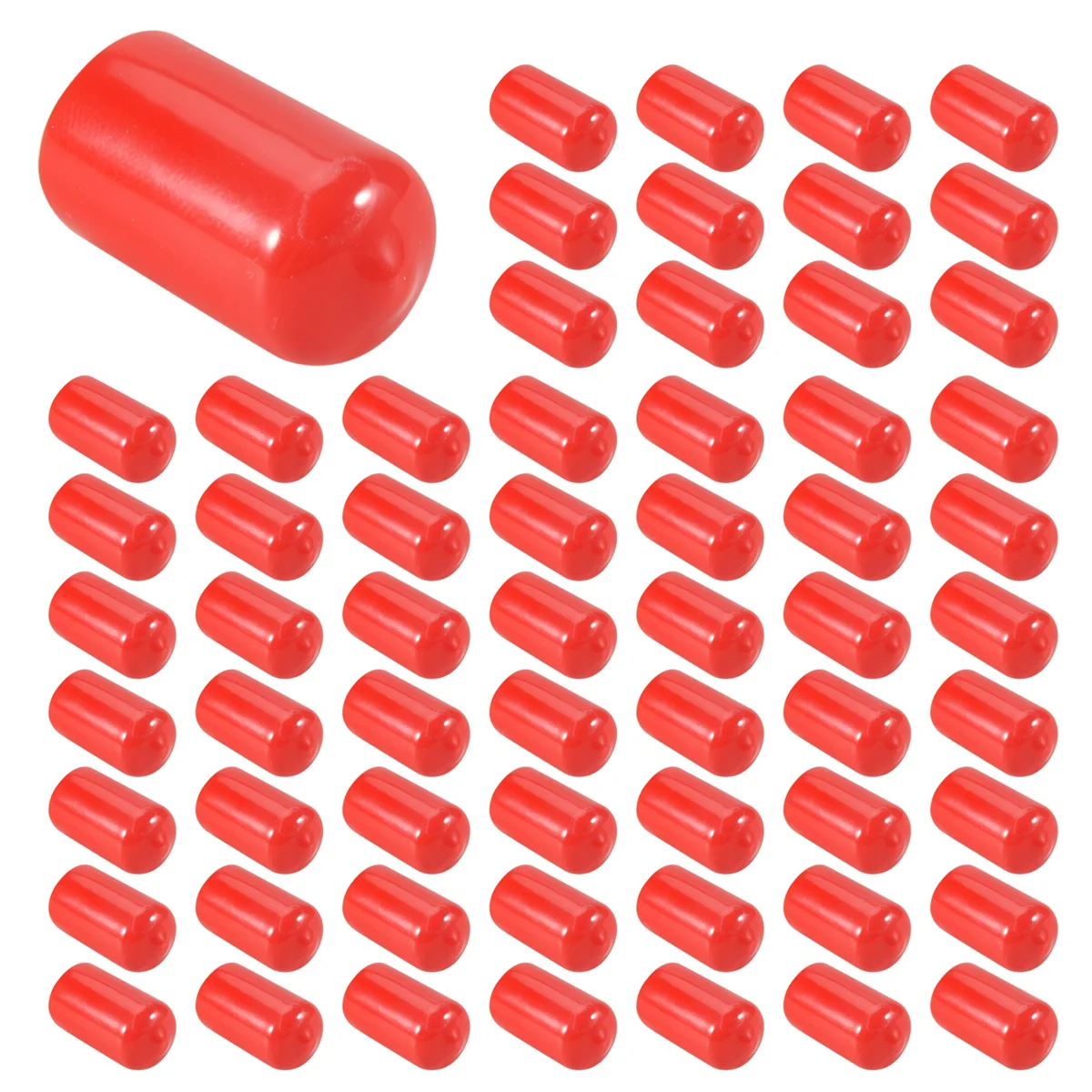 Abjs 100 peças tampas de extremidade de borracha 12mm id pvc tubo redondo tampa de parafuso protetores de rosca vermelho