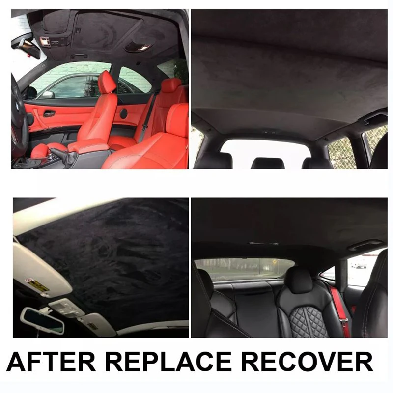 

300x150cm Car Suede Roof Lining Headliner Fabric foam Backing for Interior Trim Protect Aging Faded DIY Material Wrap Fabrics