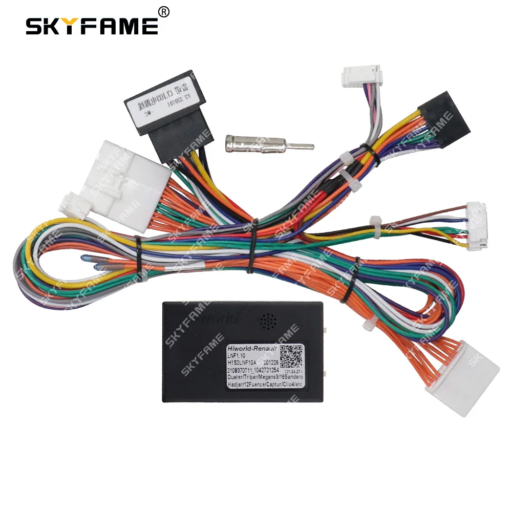 SKYFAME 16Pin samochodowy adapter wiązki przewodów dekoder skrzynki Canbus dla Renault Clio 3 2005-2014 kabel zasilający Android LNF1.10