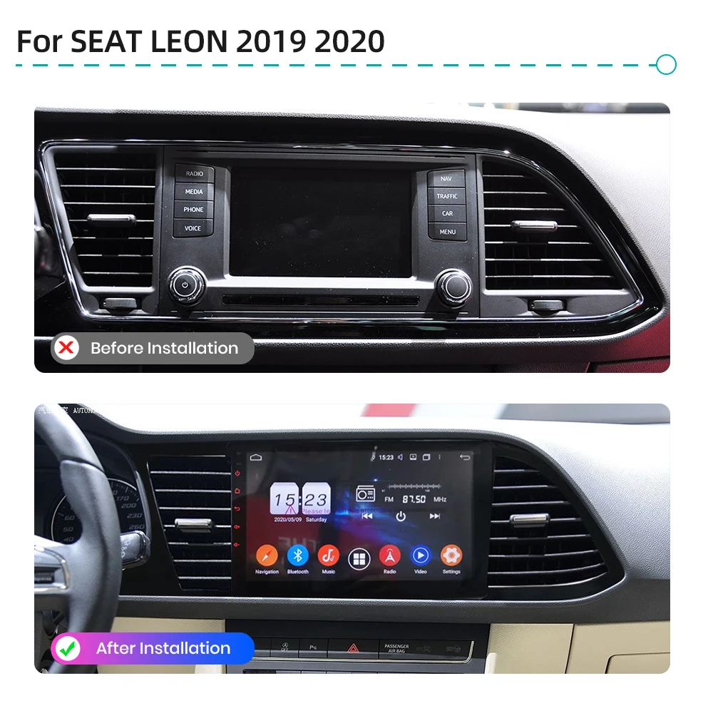 8G 256G Car Multimedia Player  Android 13.0 CarPlay GPS Navigation 4G WiFi Bluetooth RDS Car Radio For SEAT LEON 2019 2020