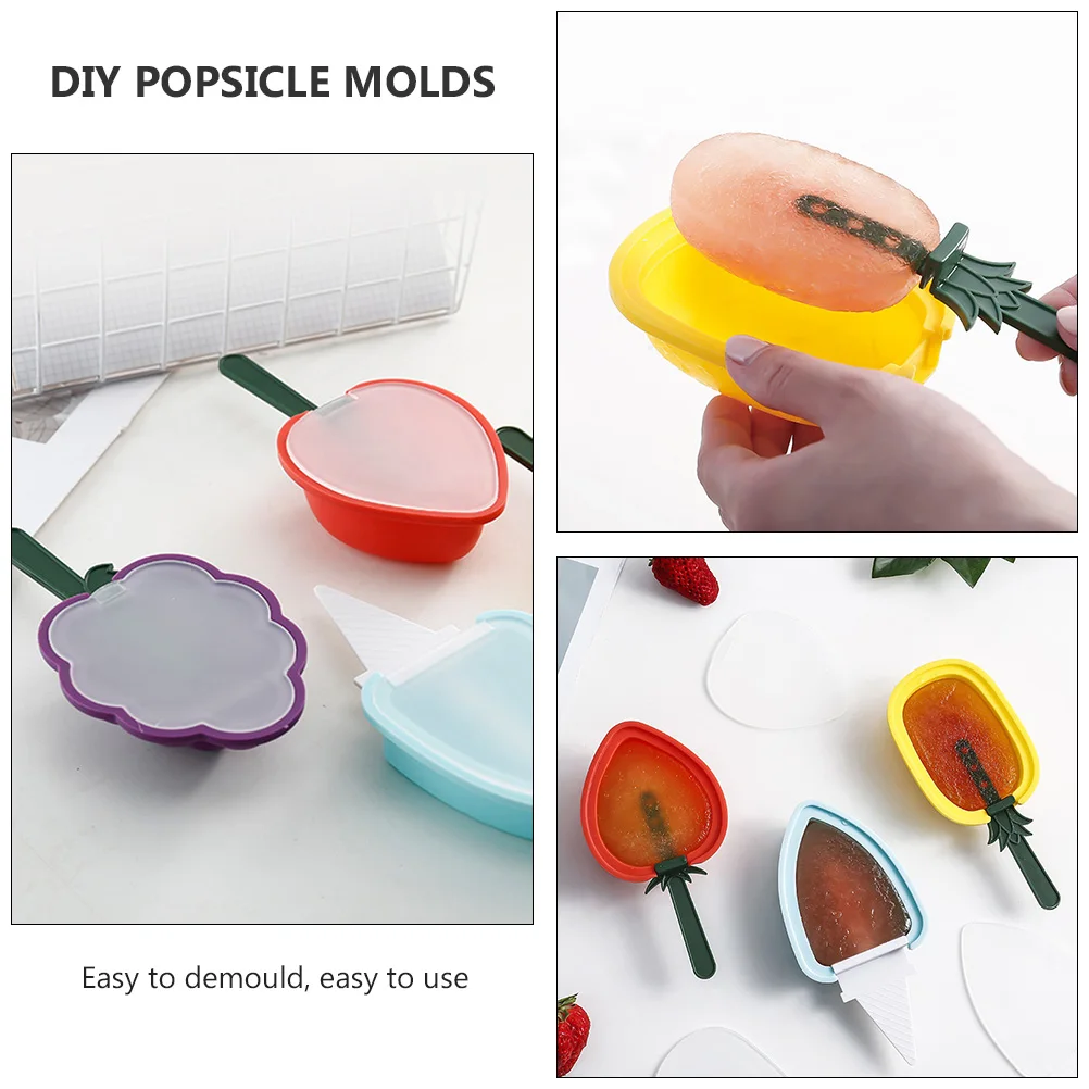 

Reusable Fruit Shaped Ice Cream Molds Popsicle Maker Easy Demould Lightweight Storage Kitchen Bar Tools DIY Gifts