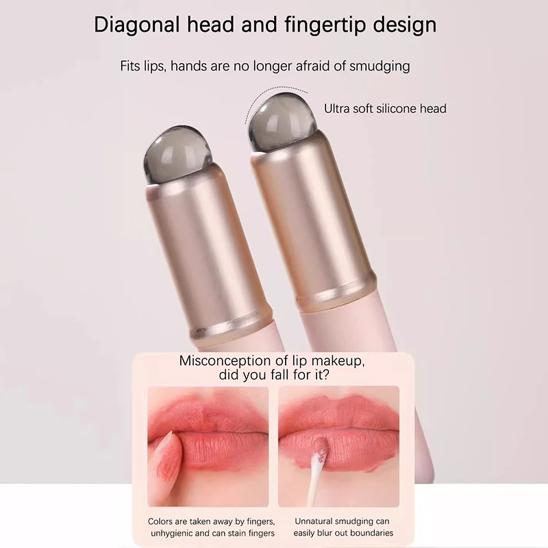 Mini herramienta de maquillaje de belleza, cepillo de labios de silicona, cepillo corrector con cubierta, aplicadores de máscara de labios, cepillo de brillo de labios, cepillo de lápiz labial