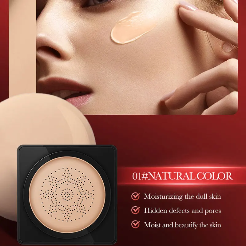 Luchtkussen CC Cream Mushroom Head Foundation Hydraterende Langdurige Gezicht Cosmetica Natuurlijke Fleuren Gezicht Basistoon Make-up