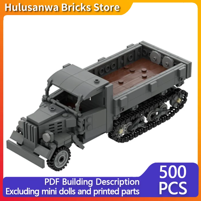 

Military Half-Track Vehicle Model MOC Building Bricks War Equipment Modular Technology Gifts Holiday Assemble Children Toys Suit