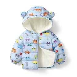 Baby Kids Thicken Plush Coats Children Down Cotton Outerwear Winter Plush Thick Jackets For Infants Boys Girls Cotton Coats