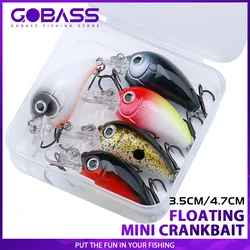 GOBASS 5pcs 3.5cm 2g Mini Crankbait Kit Artificial Wobblers Hard Bait Topwater Minnow Bass Trout Fishing Lure Tackle pesca peche