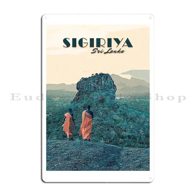 Sigiriya Travel Poster Sri Lanka Lion Rock Metal Plaque Poster Party Personalized Kitchen Wall Cave Wall Cave Tin Sign Poster