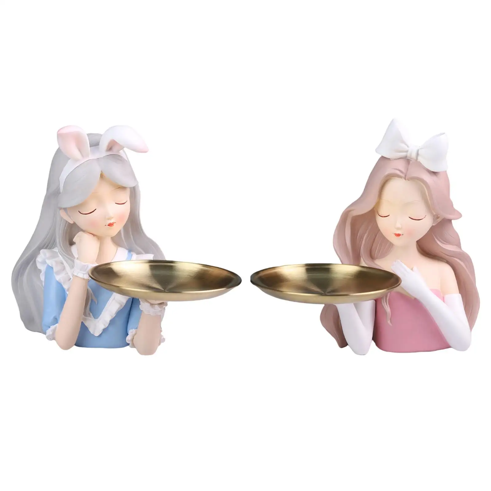 Nordic Statue Vanity Tray Decorative Cosmetic Organizer Perfume Toiletries Storage Holder Candies Serving Plate Decor for