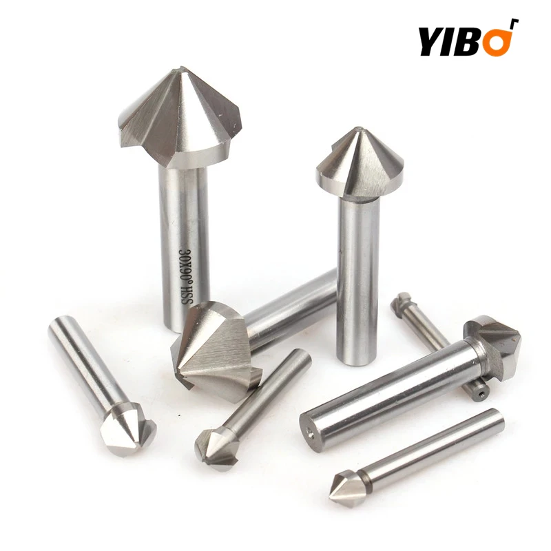 

HSS M2 6542 For Stainless Steel Aluminum Alloy Countersink Chamfering Tool Drill Bits 4.5-50mm 3 Flute 90 Degree