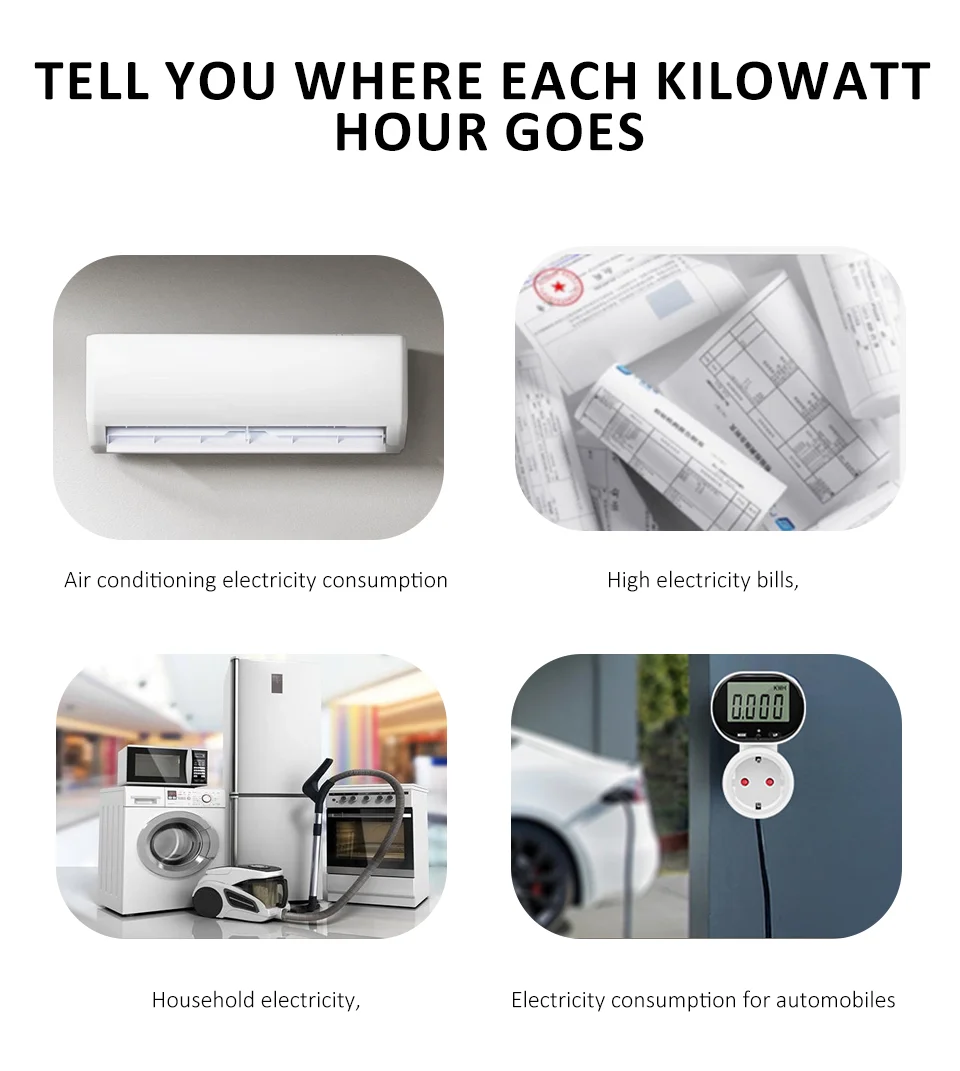 Imagem -05 - Soquete Dosador de Energia com Tela Rotativa Medidor de Energia Faturamento Inteligente Simples Soquete Wattmeter Padrão Europeu 230v