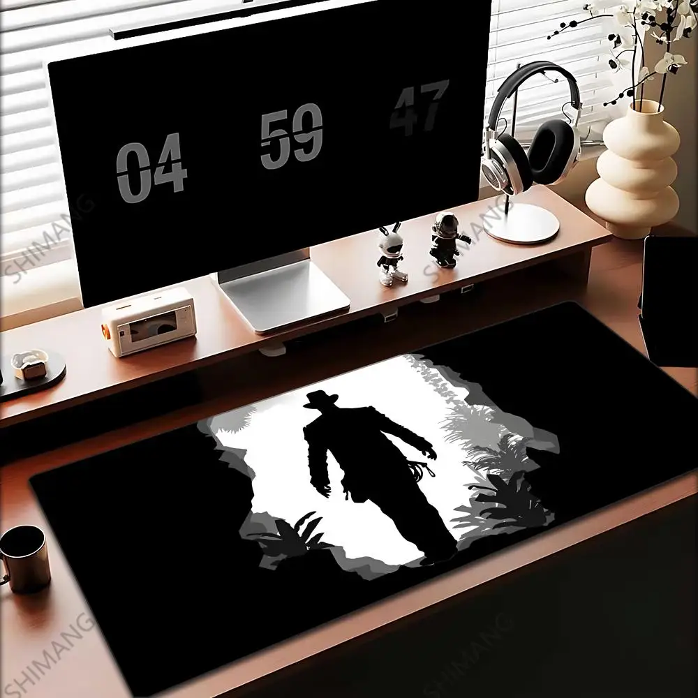 Permainan Baru Indiana Jones dan Great CircleMouse Pad Lucu HD Desk Pad Diperpanjang Keyboard Tikar Besar 100X50Cm XXL Gamer Mousepad