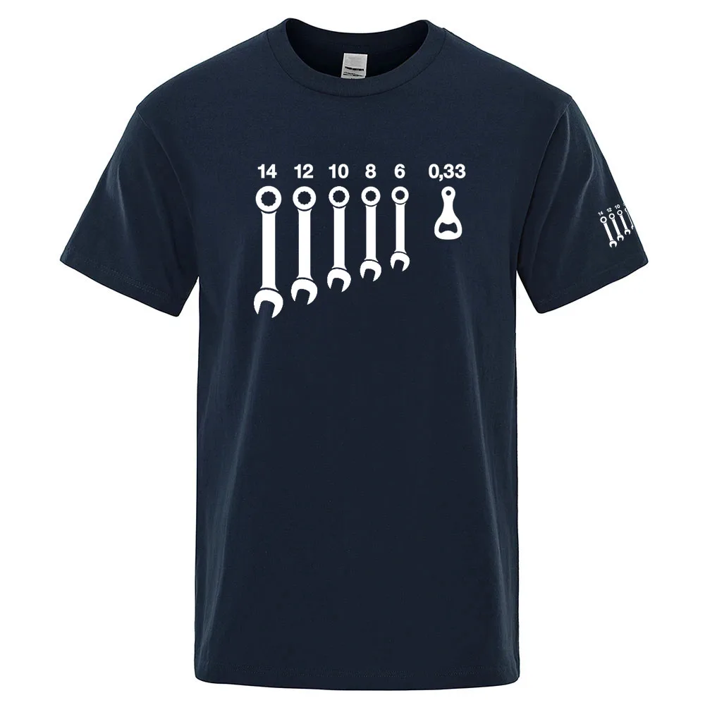 Wrench Wrenches Beer Bottle Opener Tools 2026 Men Summer Casual Breathable Cotton Ordinary Short Sleeve O-neck T-shirt Top