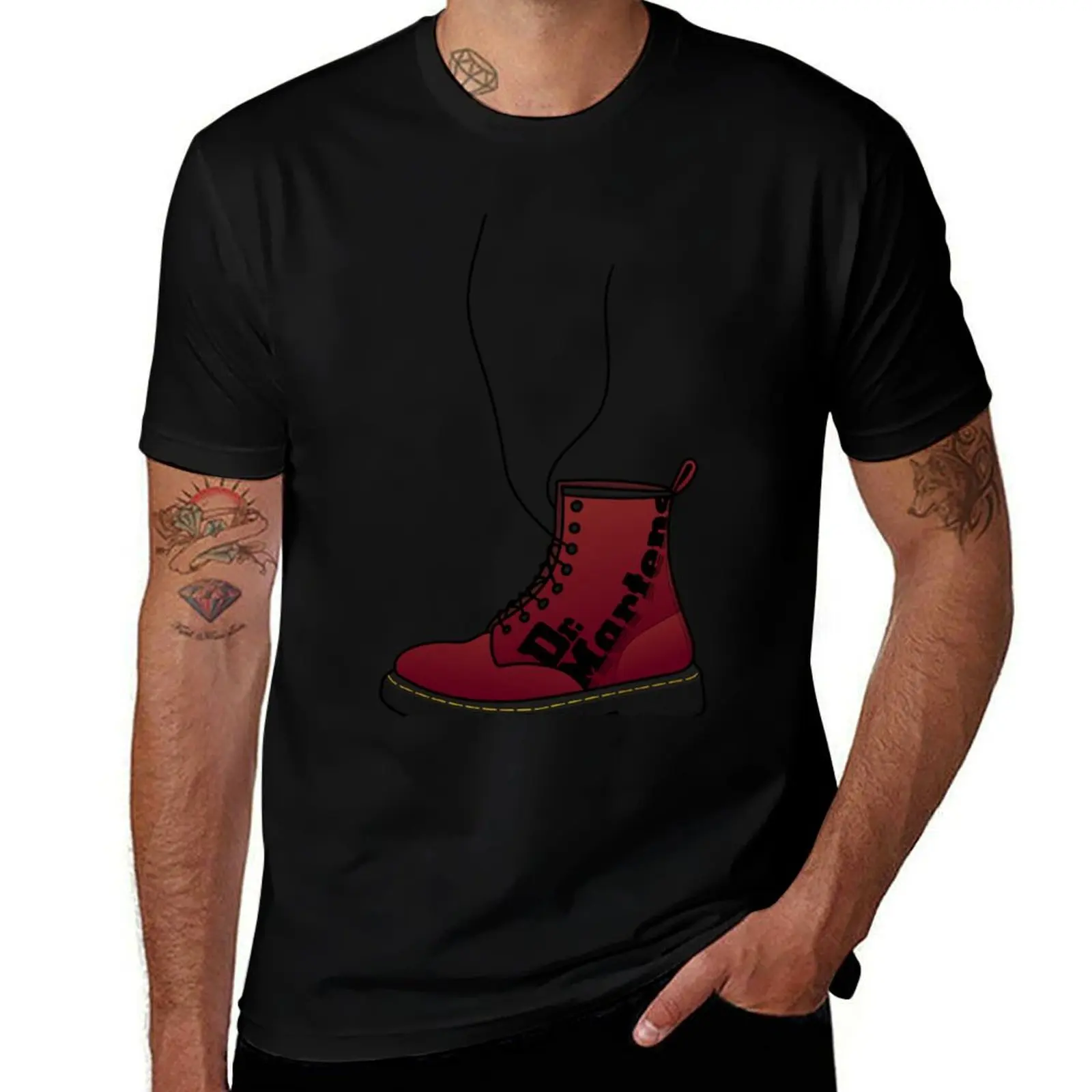 Dr. Martens Burgundy Boot T-Shirt T-Shirt vintage t shirts shirts graphic tee tee shirts for men