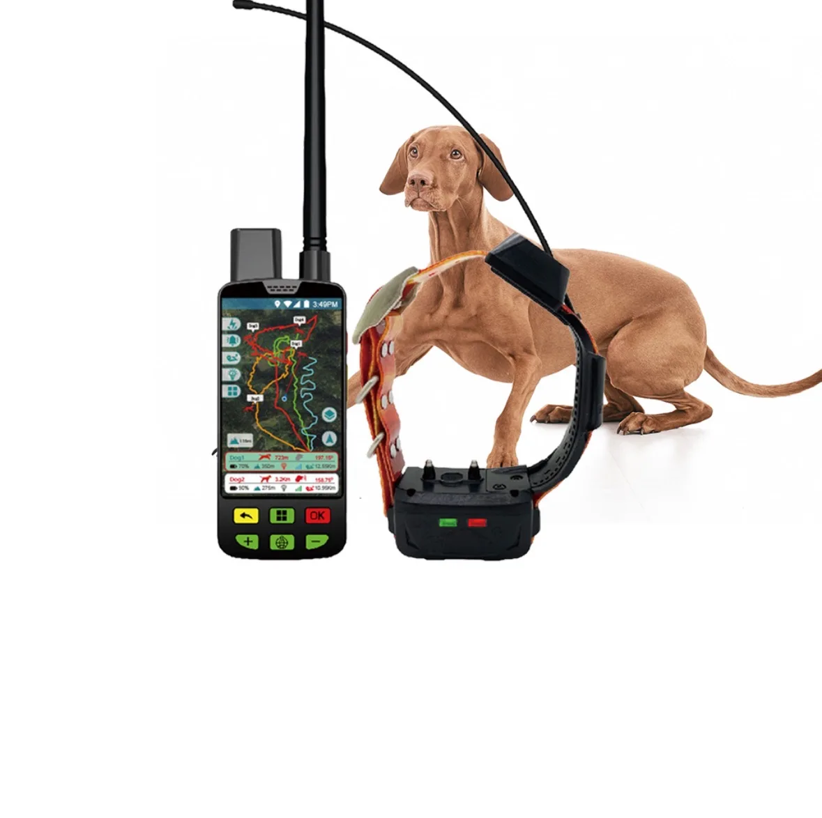 ESEEK Multi-Signal 4G VHF Waterproof Dog GPS Tracking Collar Android Compatibility 15KM Long Range Real-Time Position Barking Mo