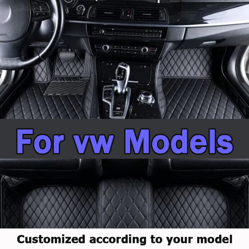 Car Floor Mat For vw Touran Polo Plus T-ROC Touran L ID4 CROZZ Jetta A5 ID.3 ID.6 X Sharan Amarok Golf Mk4 up CarAccessories