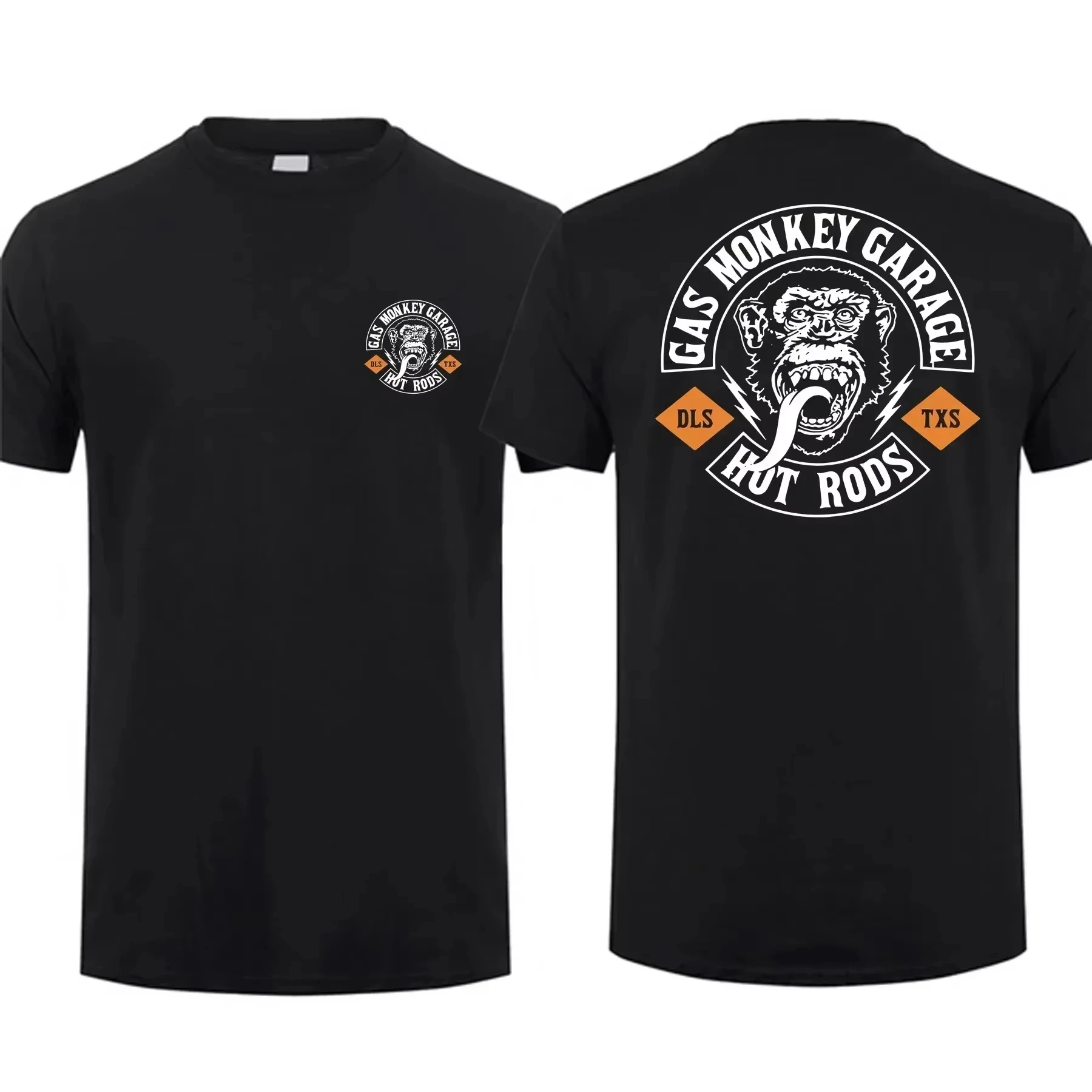 2026 Neue Erstaunliche T-Shirts für Männer, Lässiges Oversized-Shirt mit Gas Monkeys Garage Hot Rods Circle Logo, Limitierte Doppelseitige Ausführung – Detail 7