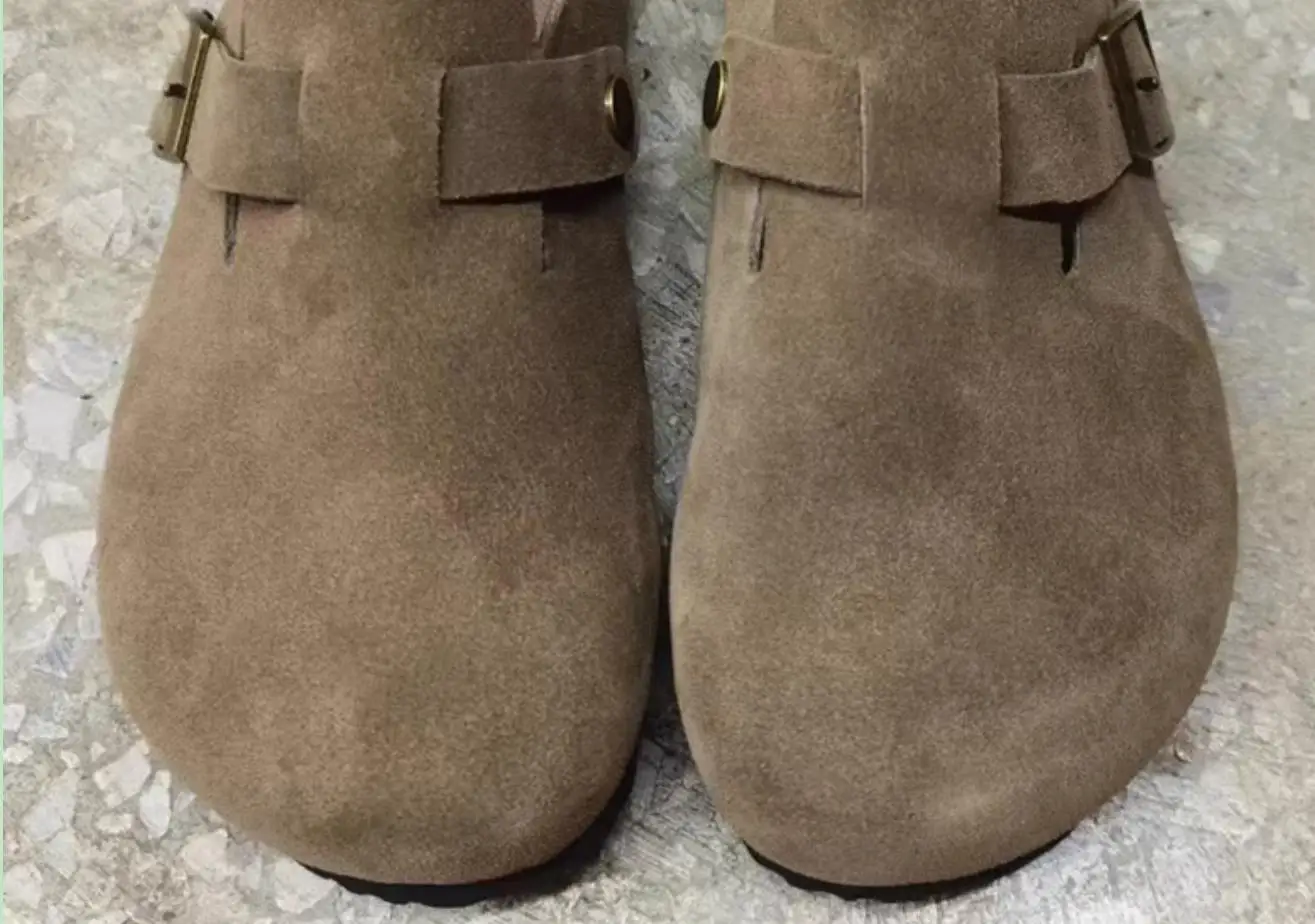 Careaymade Retro Leather Big Head Shoes Brown 43 5