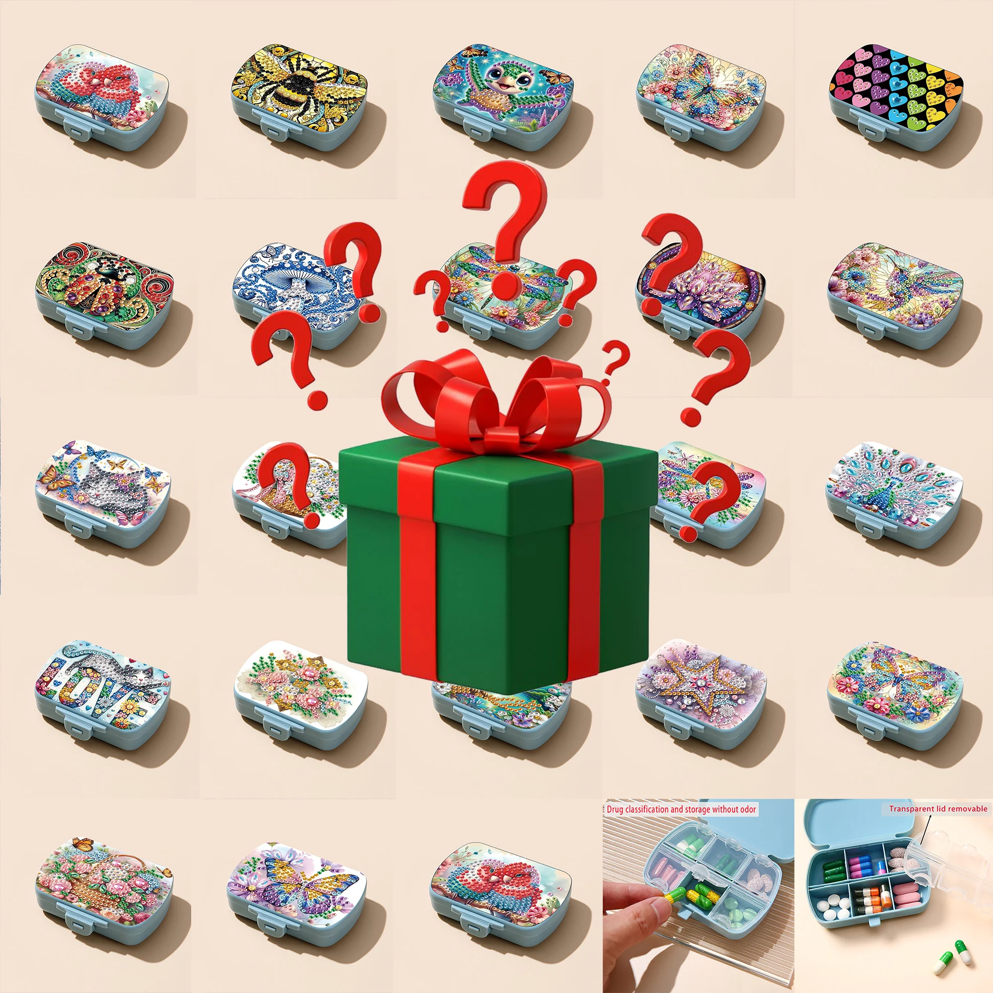 1PC 5D DIY Diamond Painting Pill Box Blind Box Random Shipping, each Box is Unique Works of Art, Come to Collect Your Exclusiv