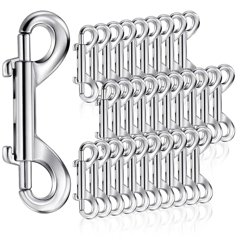 A013 30 Pieces Double Ended Bolt Snaps Hooks, 2.7 Inch Heavy Zinc Alloy Trigger Clips Metal Chain Clips Key Holder