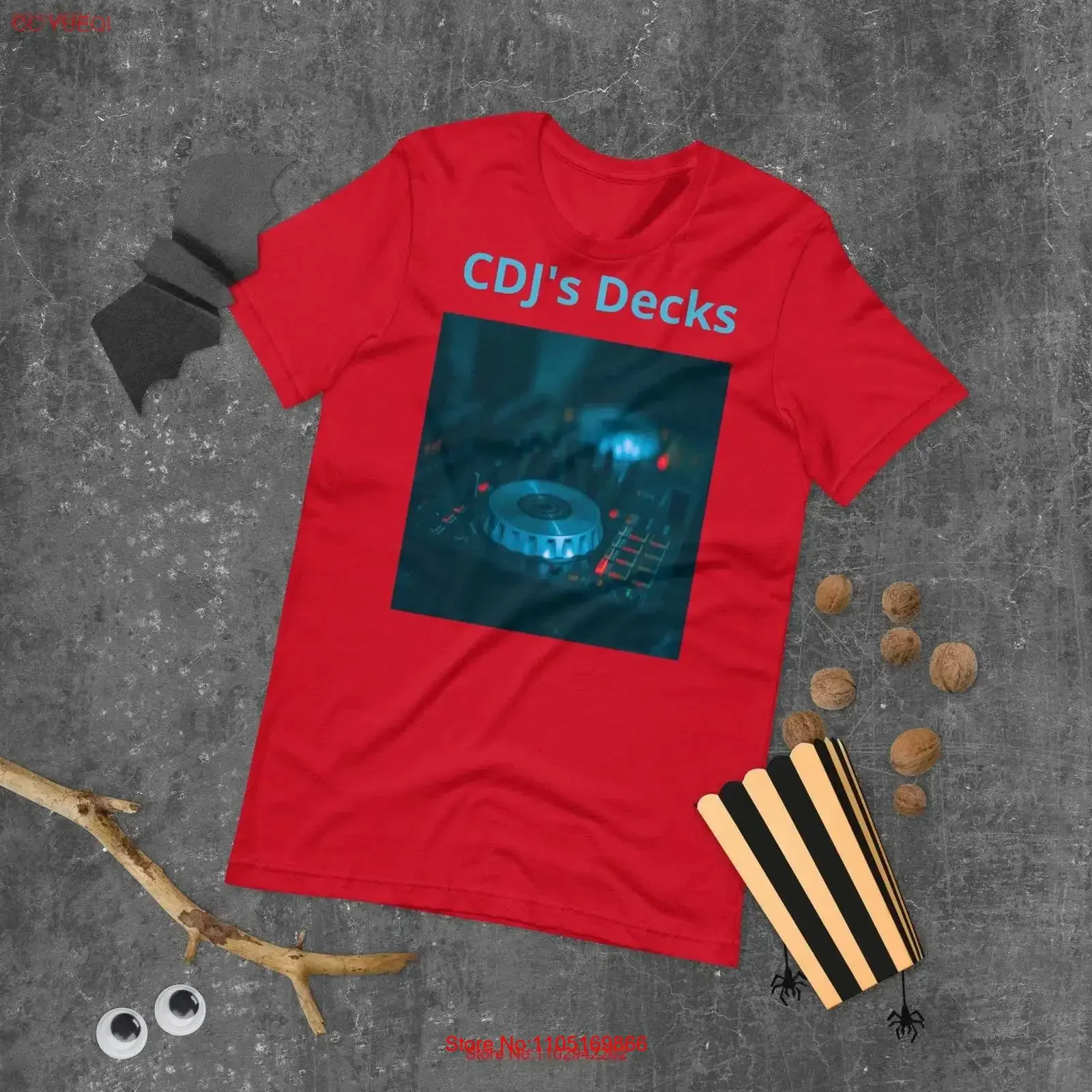 T Shirt CDj's Decks vintage Washed homme Stylish streetwear Unisex Stretched Slightly Top For Everyday Wear Versatile fashion