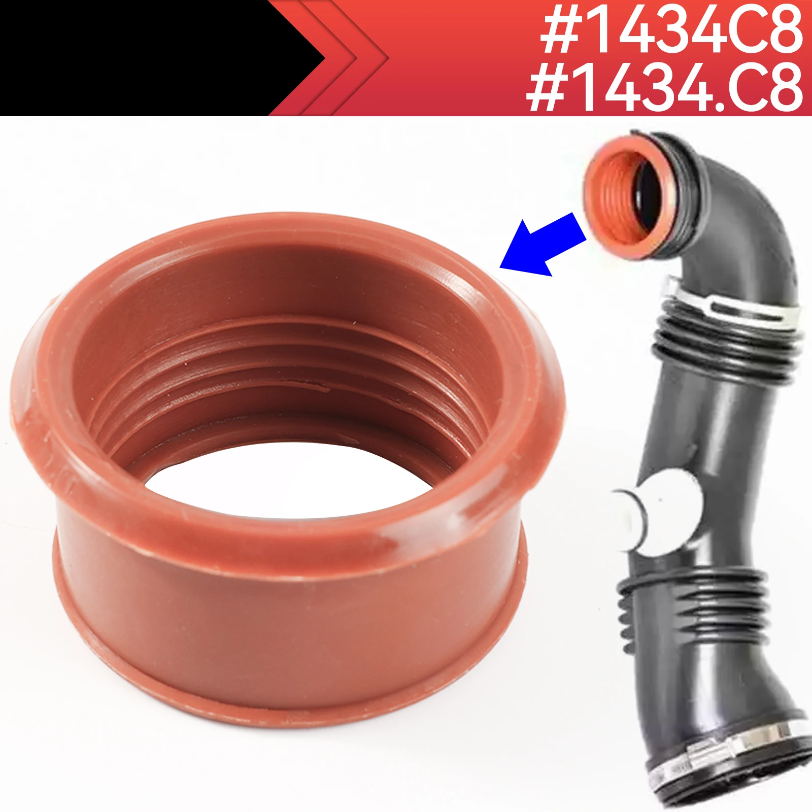 Rubber Turbo Air Pipe Sleeve Fit For PEUGEOT 206 207 307 308 407 EXPERT PARTNER CITROEN C2 C3 C4 PICASSO 1.6 HDI 1434C8 1434.C8