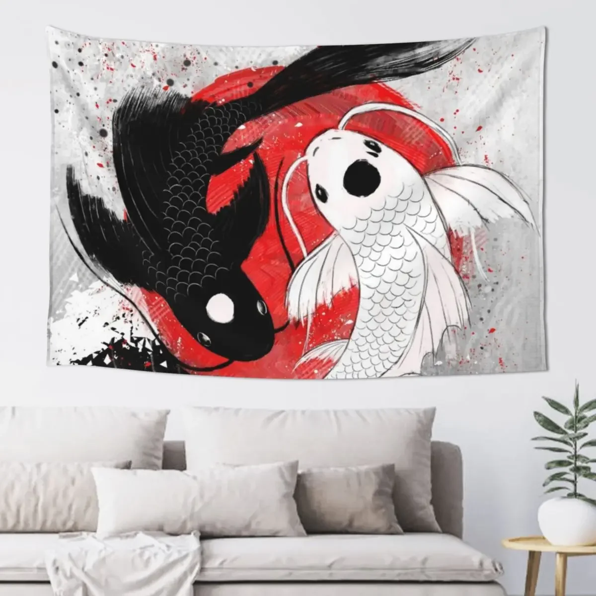 

Koi fish - Yin Yang Tapestry Aesthetic Home Decor Carpet On The Wall Home Decorations Tapestry