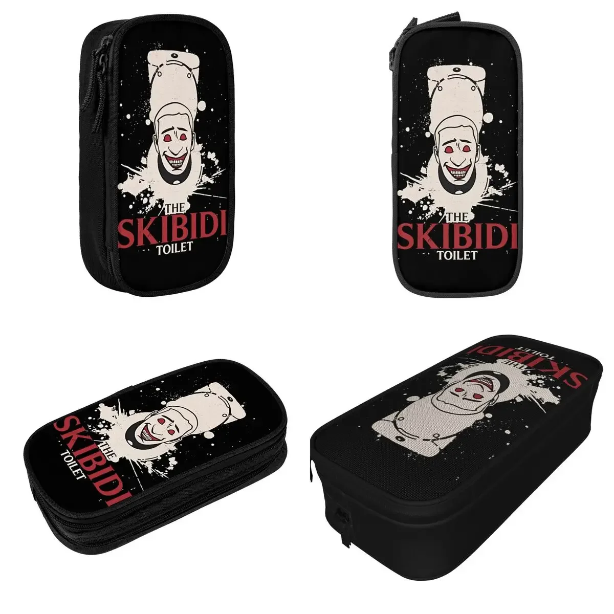 Funny Skibidi Toilet Game Pencil Case Pen Bag Student Large Storage School Supplies Zipper Pencilcases