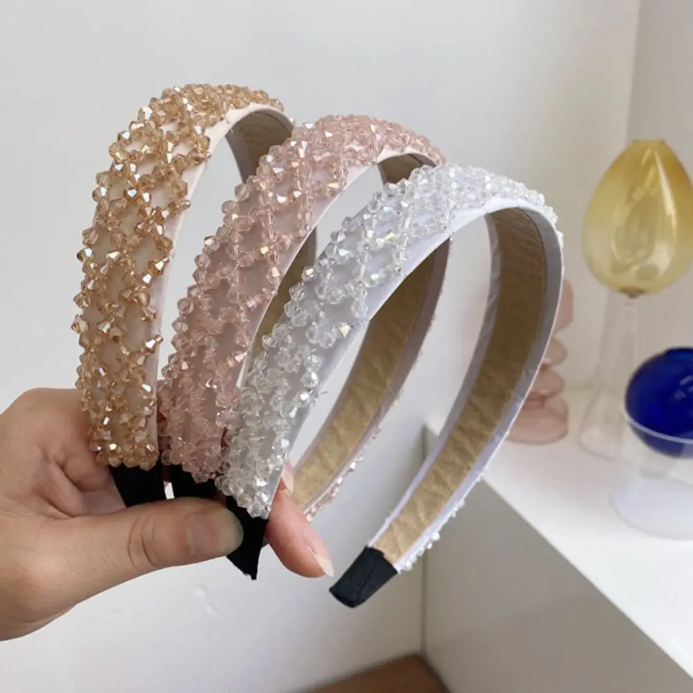 

French Retro Hairband Shinny Crystal Luxury Rhinestone Korean Style Hair Hoop Sweet Headband Girls Hair Hoop