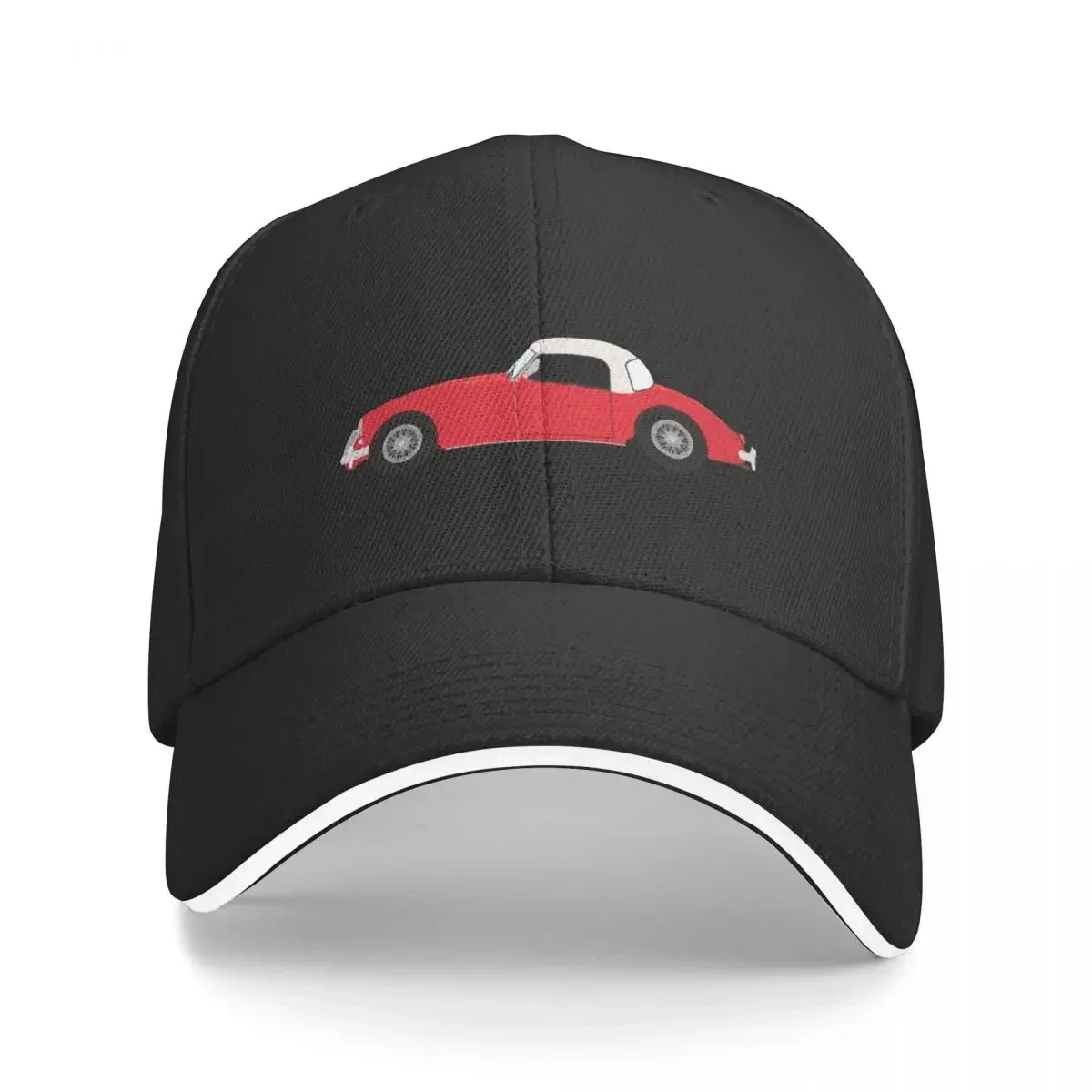 MGA Sports Car (Red) with Hardtop Classic Car illustration Baseball Cap Golf Wear tea Hat Sports Cap Men's Luxury Women's