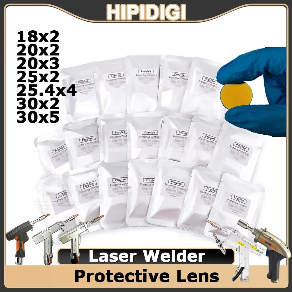 50/100Pcs 18x2 20x2 25x2 Welder Protective Lens Welding Protection Windows for SUP WSX Relfar RAYTOOLS BODOR Welding Torch