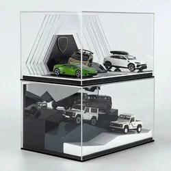 Moreart&TIMEMICRO 1/64 mini Scale Diorama Car Model Scene Display Box Car Model Collection Acrylic Protective Case Gift Toy /Wit