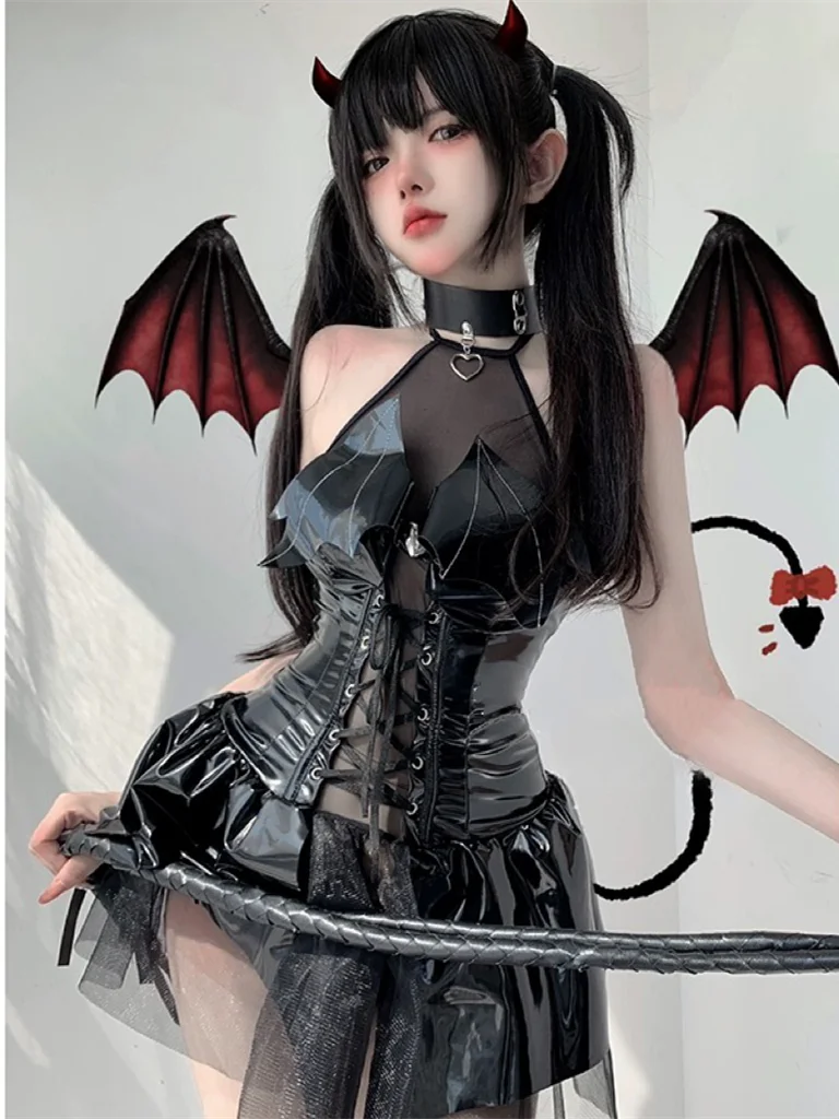 Sex Dark Witch Hollow Sleeveless Christmas Costumes Demon Game Dress Bandage Sexy Lingerie Uniform Halloween Costumes For Women